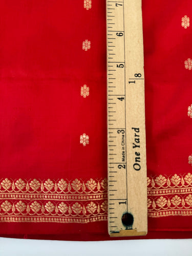 Lightweight Banarasi Katan Silk Saree | Red | Gold Zari | Handwoven | Silk Mark Certified | Ships from California